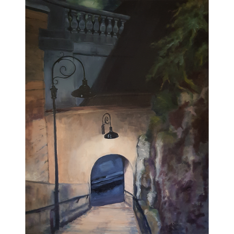 Sydney Stairs Oil on Canvas Painting by Ida Marie
