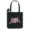 Pink Eye Recycled Organic Black Tote Bag