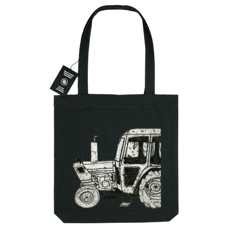 Tractor Recycled Black Organic Tote Bag
