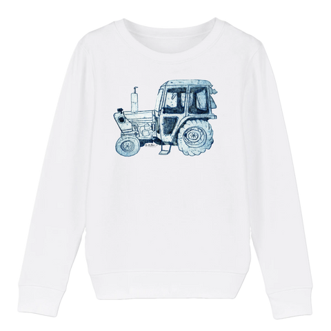 Blue Tractor Children's Organic Sweatshirt - Sizes: 3-12 Years