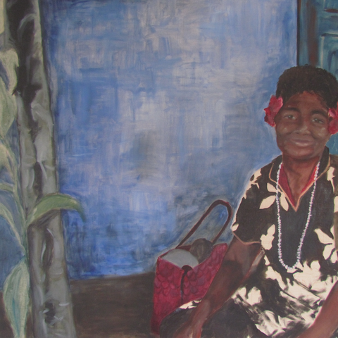 Fijian Female Oil Painting