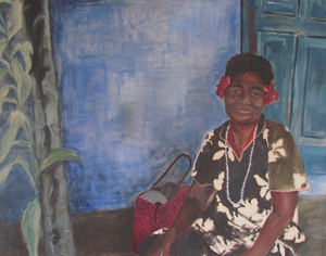 Fijian Female Oil Painting