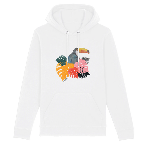 Toucan and Leaves Organic Unisex Hoodie (more colours)