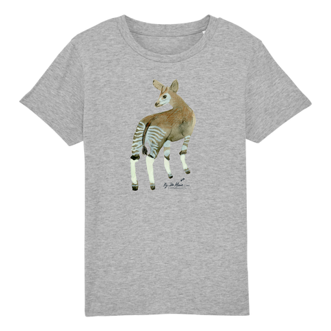 Grey children t-shirt with okapi illustration