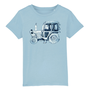 Blue Tractor Organic Cotton Children's T-Shirt (more colours) - Sizes 3-12 Years