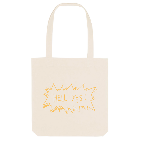 Hell Yes (yellow) Organic Canvas Tote Bag