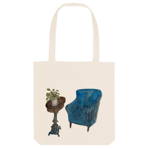 Chair and Table Organic Canvas Tote Bag