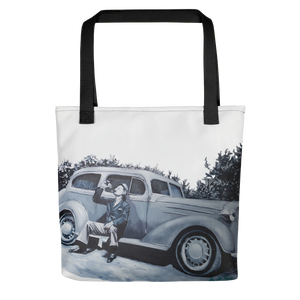 A Man and Her Car Tote Bag