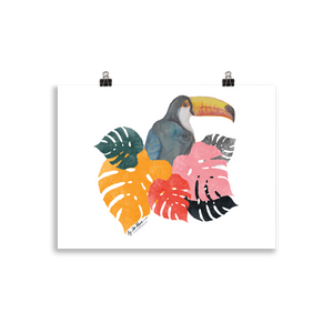 Toucan and Leaves Poster