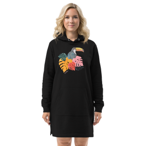 Toucan and Leaves Organic Hoodie Dress